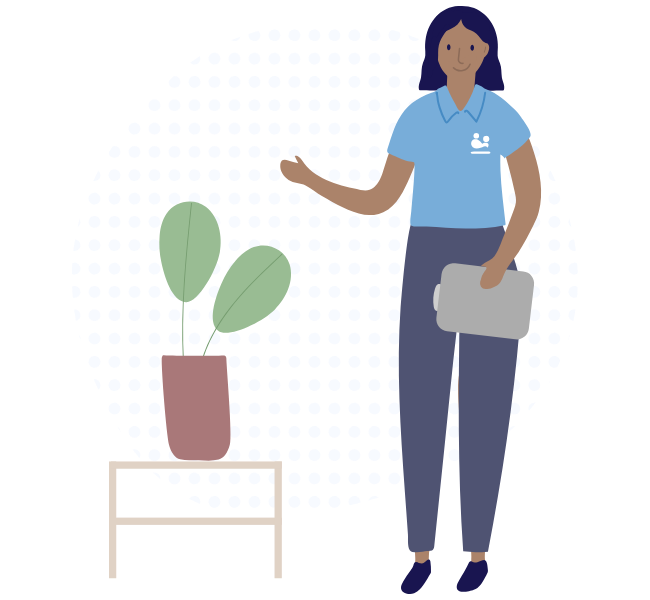 Female assessor with clipboard