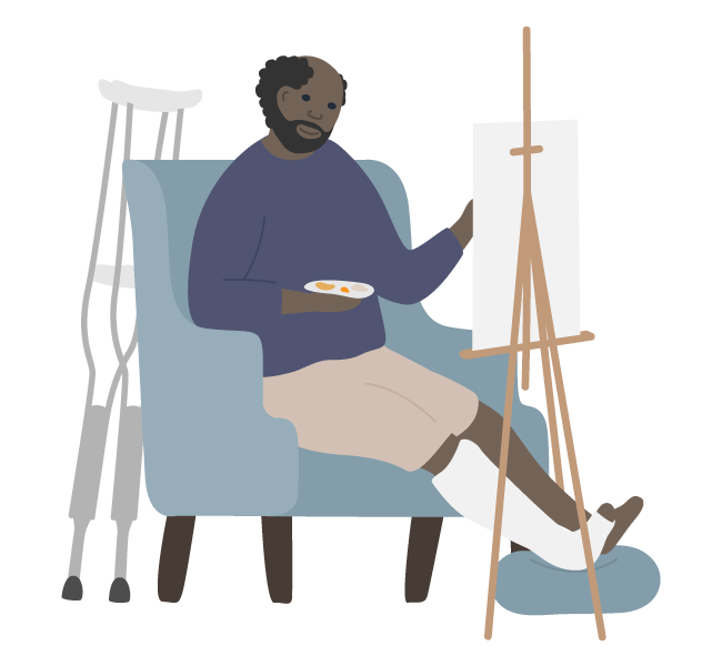 man painting