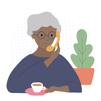 Image of woman on phone seeking support